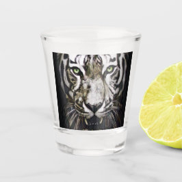 Glass White Tiger Bandana Schnapsglas