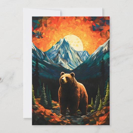 Glass Wildlife Mountain Sunset Bear Feiertagskarte (Vorderseite)