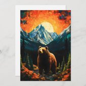 Glass Wildlife Mountain Sunset Bear Feiertagskarte (Vorne/Hinten)
