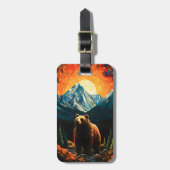 Glass Wildlife Mountain Sunset Bear Gepäckanhänger (Vorderseite vertikal)