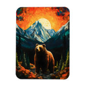 Glass Wildlife Mountain Sunset Bear Magnet (Vertikal)