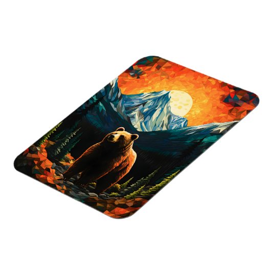 Glass Wildlife Mountain Sunset Bear Magnet (Linke Seite)