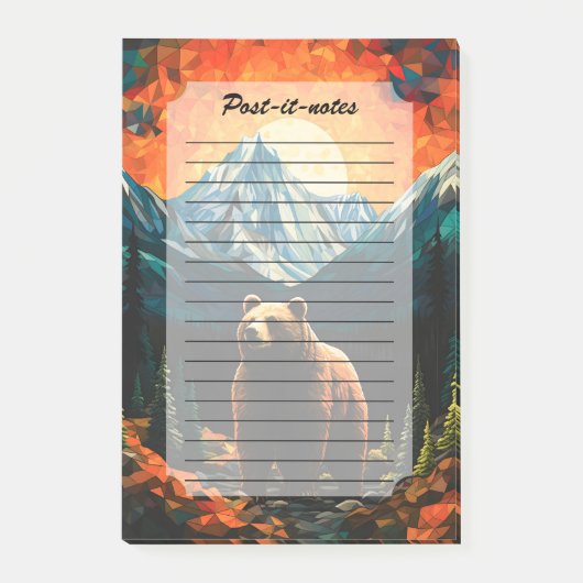 Glass Wildlife Mountain Sunset Bear Post-it Klebezettel (Vorderseite)