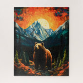 Glass Wildlife Mountain Sunset Bear Puzzle (Vertikal)