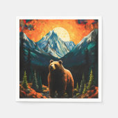 Glass Wildlife Mountain Sunset Bear Serviette (Vorderseite)