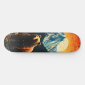 Glass Wildlife Mountain Sunset Bear Skateboard (Horizontal)