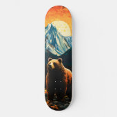 Glass Wildlife Mountain Sunset Bear Skateboard (Vorderseite)