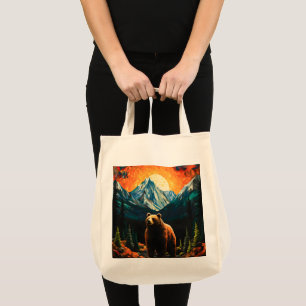 Glass Wildlife Mountain Sunset Bear Tragetasche