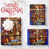 Glass Window Nativity Baby Jesus Weihnachten Geschenkpapier Set