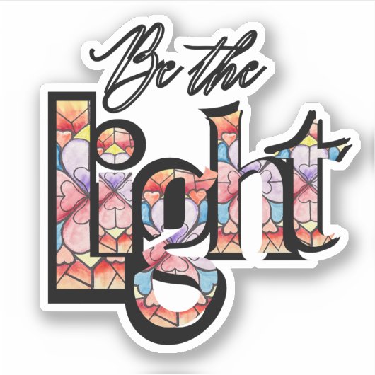 Glass Window Watercolor Multicolor Aufkleber (Vorderseite)