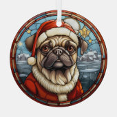 Glass Winter Village Mops Dog Weihnachten Ornament Aus Glas (Rückseite)