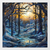 Glass Winter Woods Fensteraufkleber (Blatt)