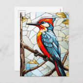 Glass Woodpecker Bird Feiertagspostkarte (Vorne/Hinten)