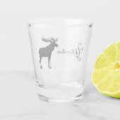 Glass-Yellowstone-Elche Schnapsglas (Rückseite)
