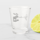 Glass-Yellowstone-Elche Schnapsglas (Rückseite)