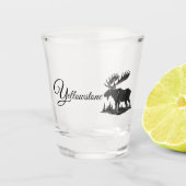 Glass-Yellowstone-Elche Schnapsglas (Vorderseite)
