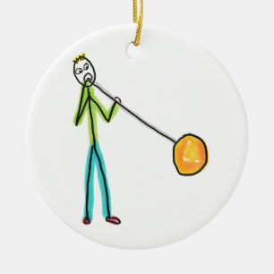 Glassblowing-Strichmännchen Keramik Ornament