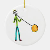 Glassblowing-Strichmännchen Keramik Ornament (Hinten)