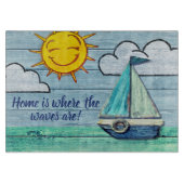 Glasscherbrett Driftwood Beach Design Schneidebrett (Vorderseite)