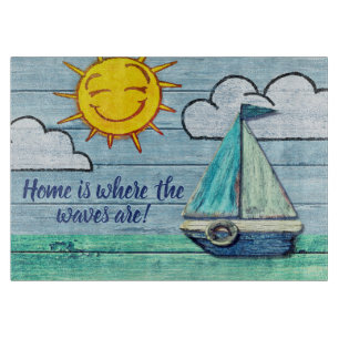 Glasscherbrett Driftwood Beach Design Schneidebrett