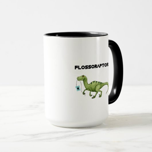 Glasschlacke Flossoraptor Tasse (VorderseiteRechts)