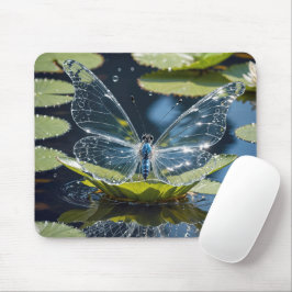 Glasschmetterling auf Lily Pad Leaf Mousepad
