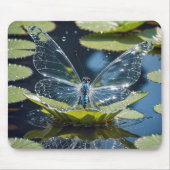 Glasschmetterling auf Lily Pad Leaf Mousepad (Vorne)