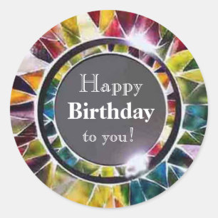 Glasschmuck Luxury Happy Birthday Sticker
