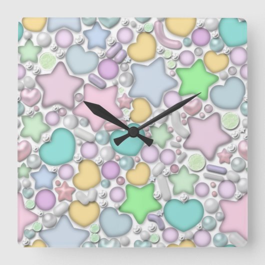 Glasschmuck Quadratische Wanduhr (Vorderseite)