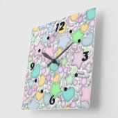 Glasschmuck Quadratische Wanduhr (Winkel)