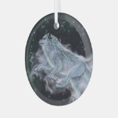 Glasschmuck - Spirit Wolf Ornament Aus Glas (Vorderseite links)