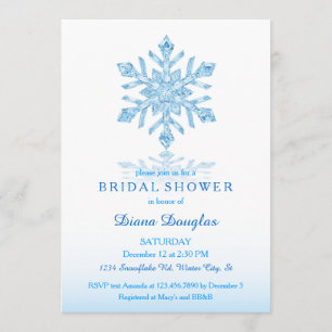 Glasschneeflocke-Winter-Brautparty-Einladung Einladung