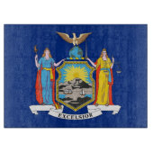 Glasschneidbrett mit der Flagge von New York, USA Schneidebrett (Vorderseite)