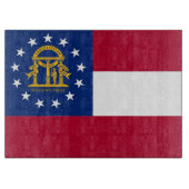 Glasschneidbrett mit Flag Georgia, USA Schneidebrett (Vorderseite)