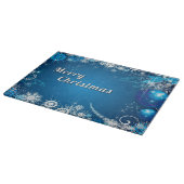 Glasschneidebrett/blaue Ornamente Schneidebrett (Ecke)