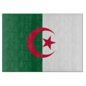 Glasschneidebrett mit der Flagge Algeriens Schneidebrett (Vorderseite)