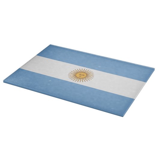 Glasschneidebrett mit der Flagge Argentiniens Schneidebrett (Ecke)