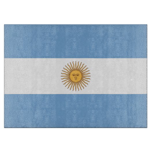 Glasschneidebrett mit der Flagge Argentiniens Schneidebrett (Vorderseite)