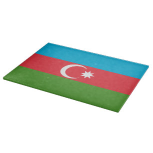 Glasschneidebrett mit der Flagge Aserbaidschans Schneidebrett