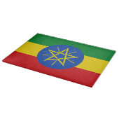Glasschneidebrett mit der Flagge Äthiopiens Schneidebrett (Ecke)