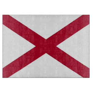 Glasschneidebrett mit der Flagge des Alabama-Staat Schneidebrett