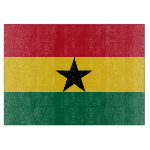 Glasschneidebrett mit der Flagge Ghanas Schneidebrett
