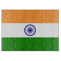 Glasschneidebrett mit der Flagge Indiens