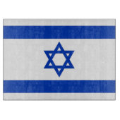 Glasschneidebrett mit der Flagge Israels Schneidebrett (Vorderseite)