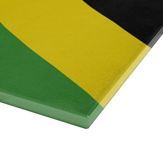 Glasschneidebrett mit der Flagge Jamaikas Schneidebrett (Ecke)