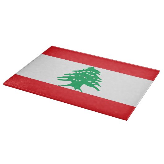Glasschneidebrett mit der Flagge Libanons Schneidebrett (Ecke)