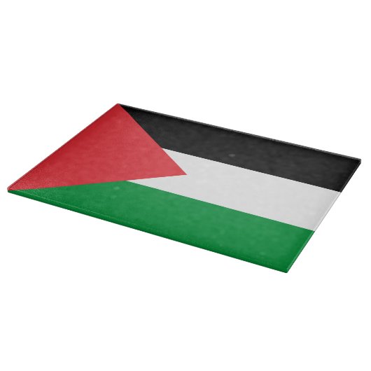 Glasschneidebrett mit der Flagge Palästinas Schneidebrett (Ecke)
