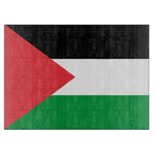 Glasschneidebrett mit der Flagge Palästinas Schneidebrett (Vorderseite)