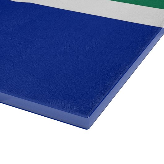 Glasschneidebrett mit der Flagge Südafrikas Schneidebrett (Ecke)