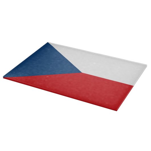 Glasschneidebrett mit der Flagge Tschechiens Schneidebrett (Ecke)